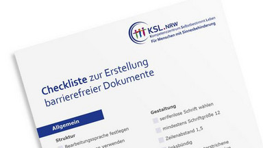 Checkliste zur Erstellung barrierefreier Dokumente Checkliste des KSL-MSi-NRW zur Erstellung barrierefreier Dokumente