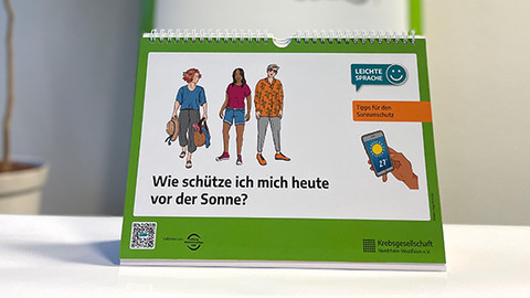 Aufsteller Hautkrebsvorsorge in Leichter Sprache