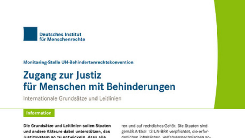 Zugang zu Justiz - Hrg. Dt. Institut für Menschenrechte