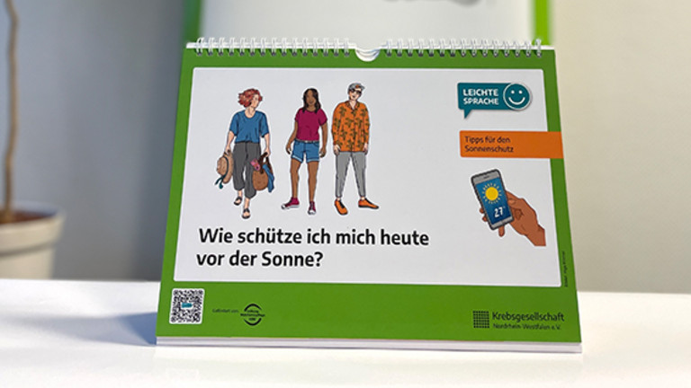 Aufsteller Hautkrebsvorsorge in Leichter Sprache