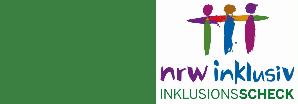 Logo mit dem Schriftzug  nrw inklusiv Inklusionsscheck