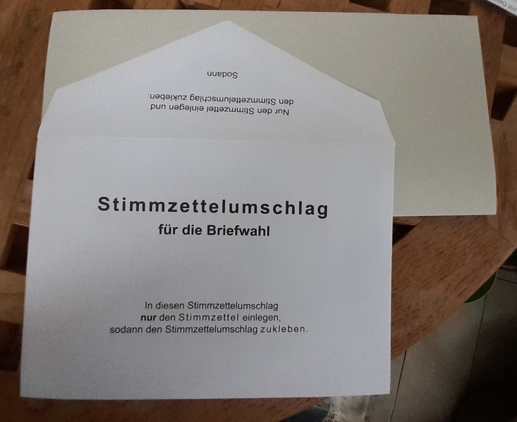 Stimmzettelumschlag für die Briefwahl