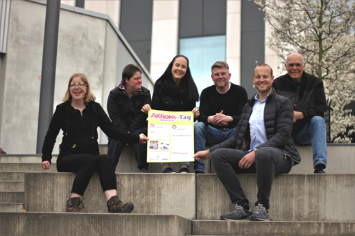 Das Foto zeigt das Organisationsteam mit Pia Liesem, Stephanie Mause, Carina Röttger, Stephan Köhler, Christoph Hermes und Joachim Picht.